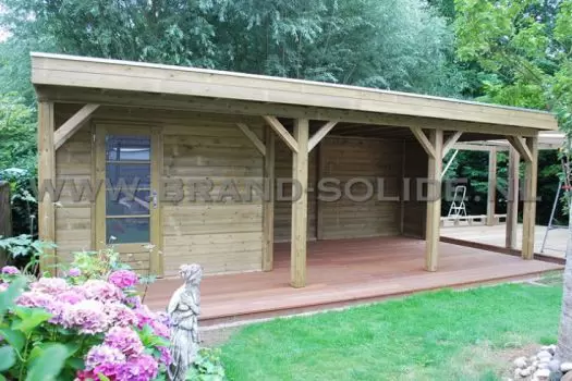 Berging + overkapping 900 x 350