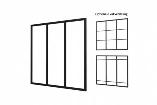 Zwarte Glaspui 2285 x 2240 mm