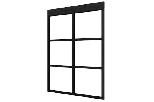 Vaste glaswand 2-delig